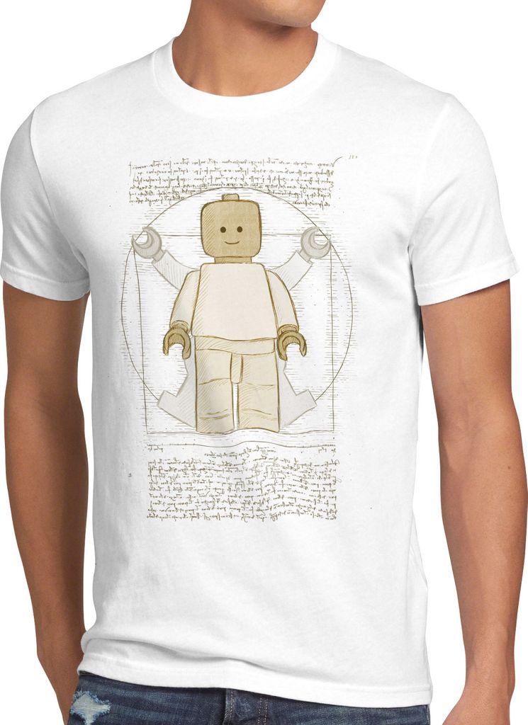 A.N.T. Vitruvianische Klemmbausteinfigur Herren T-Shirt vinci mensch