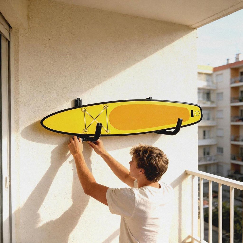 Kajak Ständer | Hochbelastbarer Stahl-Organizer mit Schrauben | Wandhalterung Zur Aufbewahrung Für Surfboard | Für Ski Paddelboard Kanu Wakeboar...