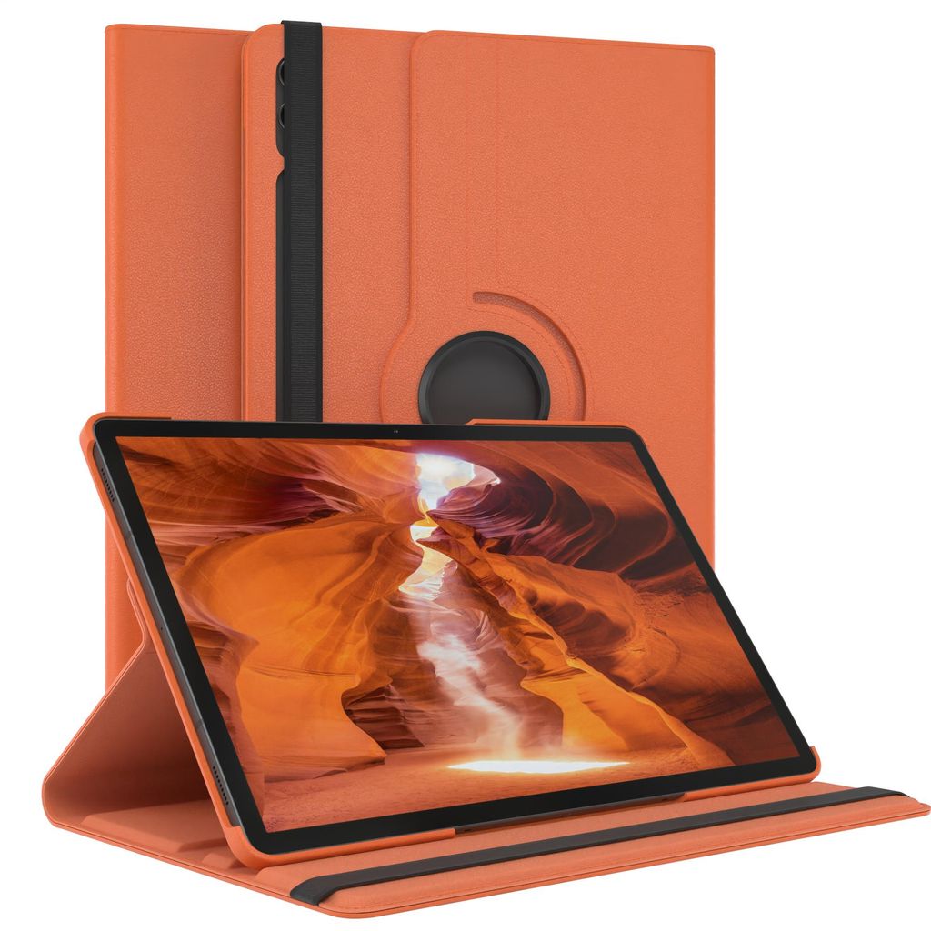 EAZY CASE - Tablet Hülle für Samsung Galaxy Tab S9 Plus Schutzhülle, Tablet Case 360° drehbar in Orange