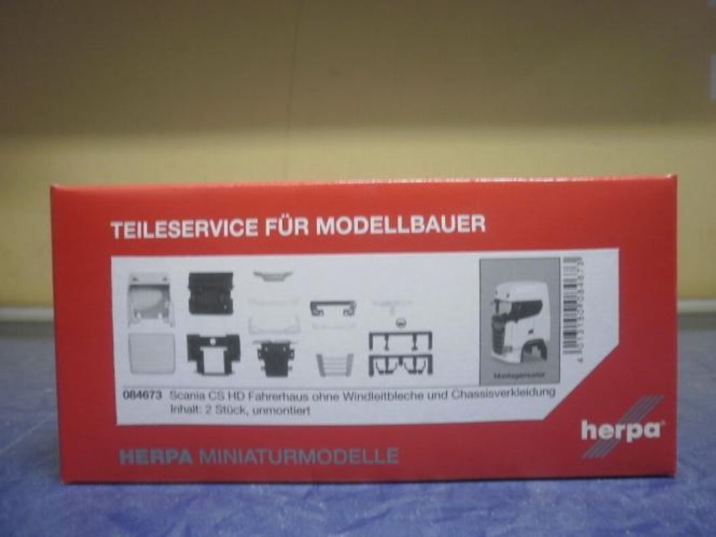 Herpa 084673 - 1/87 Zubehör Fahrerhaus Scania CS HD ohne Windleitblech - Neu