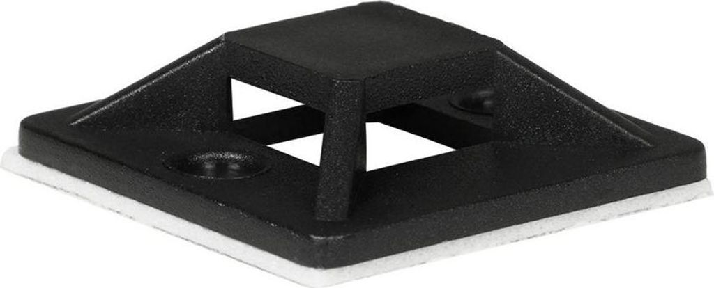 Proxtend selbstklebende Kabelklemmen 25mm x 25mm schwarz 50 Stück im Beutel