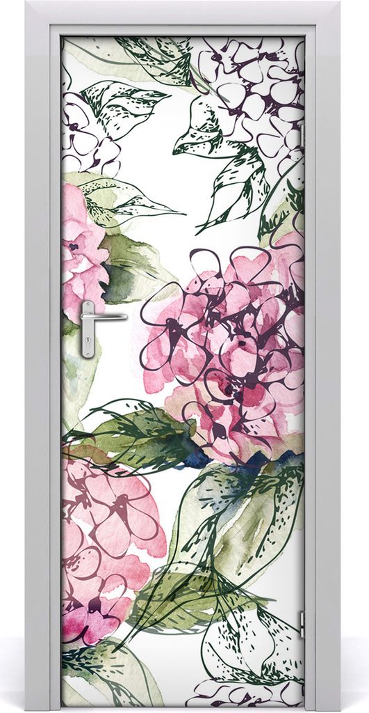 Tulup Türaufkleber 75x205 cm Dekorative Aufkleber Selbstklebend Wasserdichte Tapete Abnehmbar Schlafzimmer Wohnzimmer Wohnkultur - Hortensie