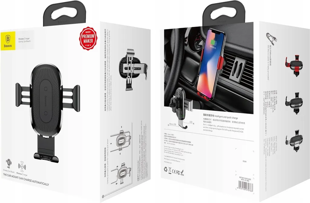 Support Téléphone Voiture Chargeur Induction Qi Baseus pour Aération - 25