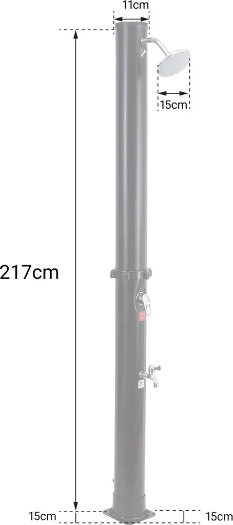 Douche solaire 18L MOOREA noire compacte à haute performance