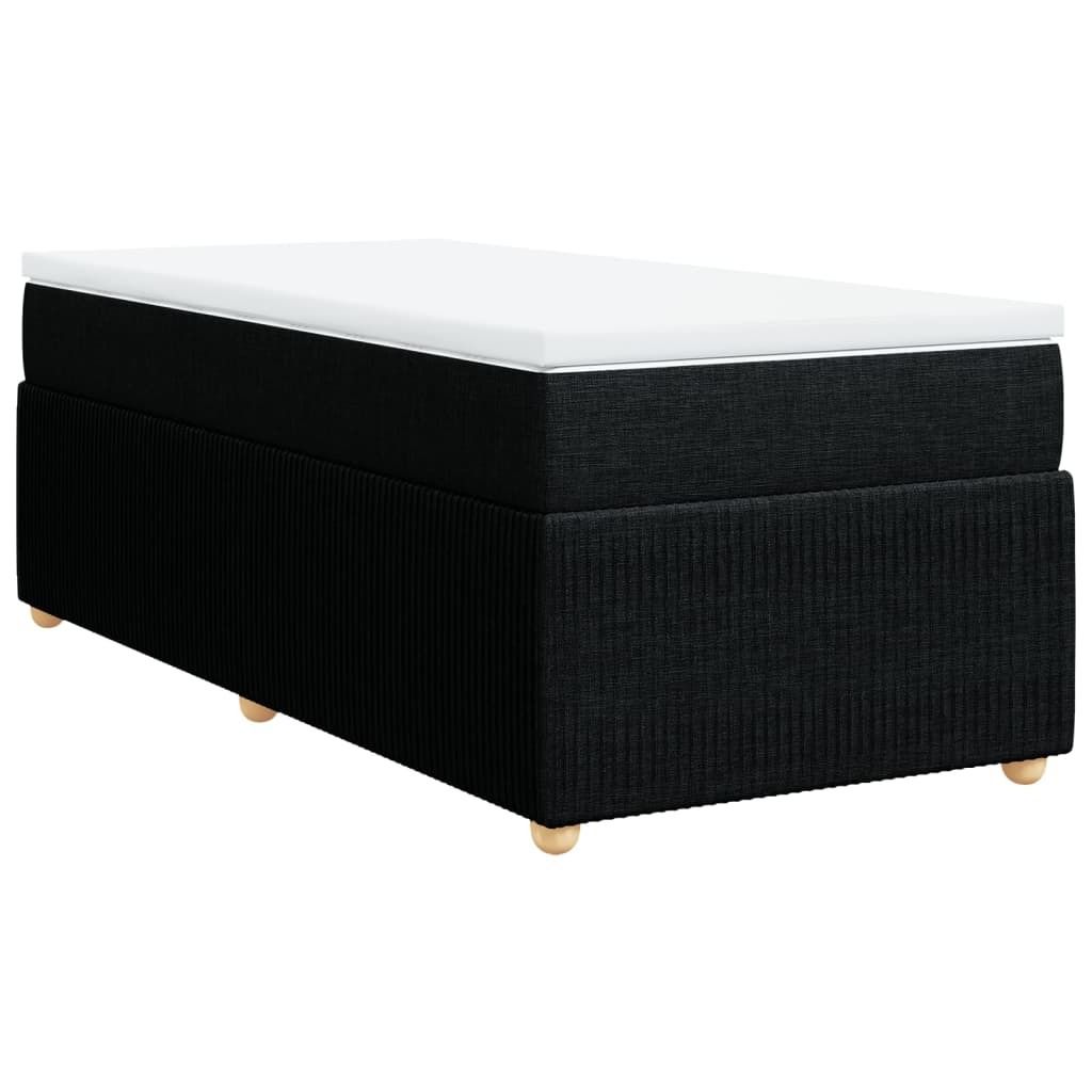 Boxspringbett mit Matratze Schwarz 100x200 cm Stoff
