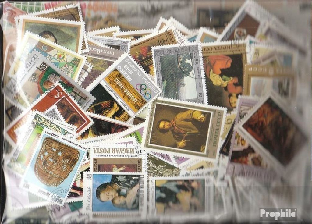 Briefmarken Motive 2.000 verschiedene Gemälde Marken