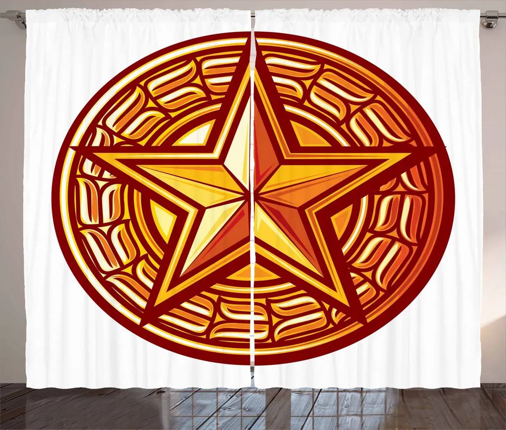 Tenda Rustica Giallo Rubino ABAKUHAUS Star 280x245 cm Soggiorno
