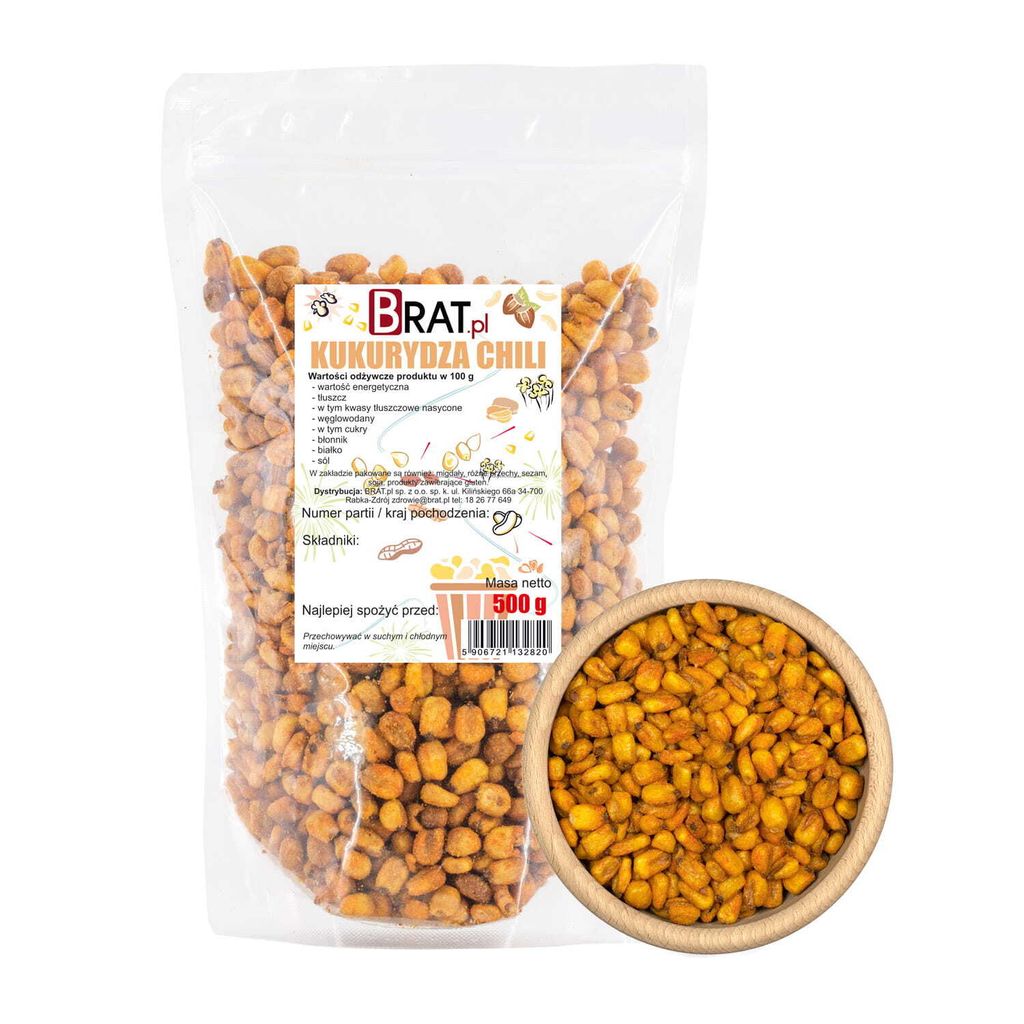 Kukurydza prażona chili 500g Brat.pl Zdjęcie produktu 