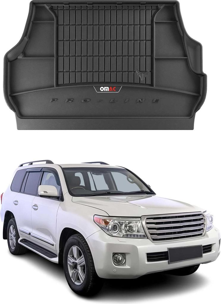 OMAC Gummi Kofferraumwanne für Toyota Land Cruiser J200 2007-2021 TPE Schwarz