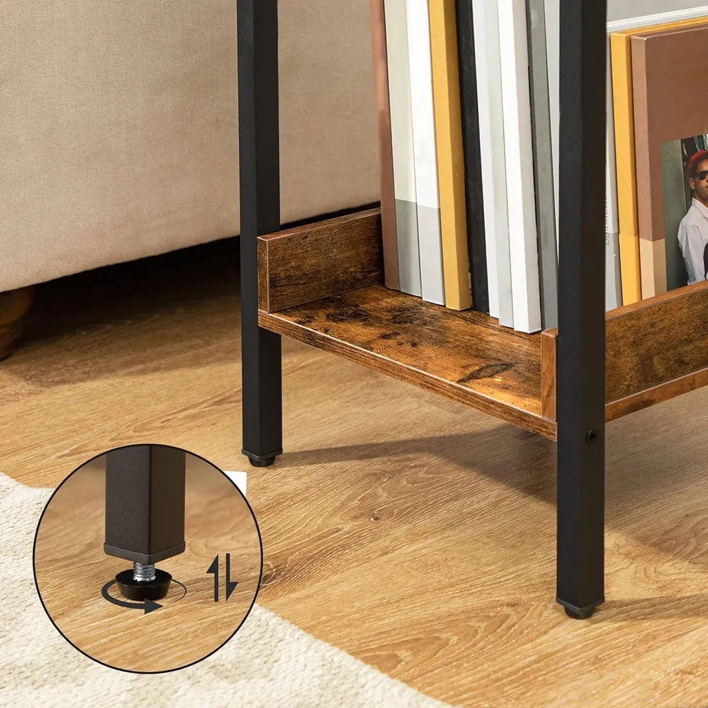 Petite table d'appoint avec tiroir et étagère brun rustique 40x40x55 cm