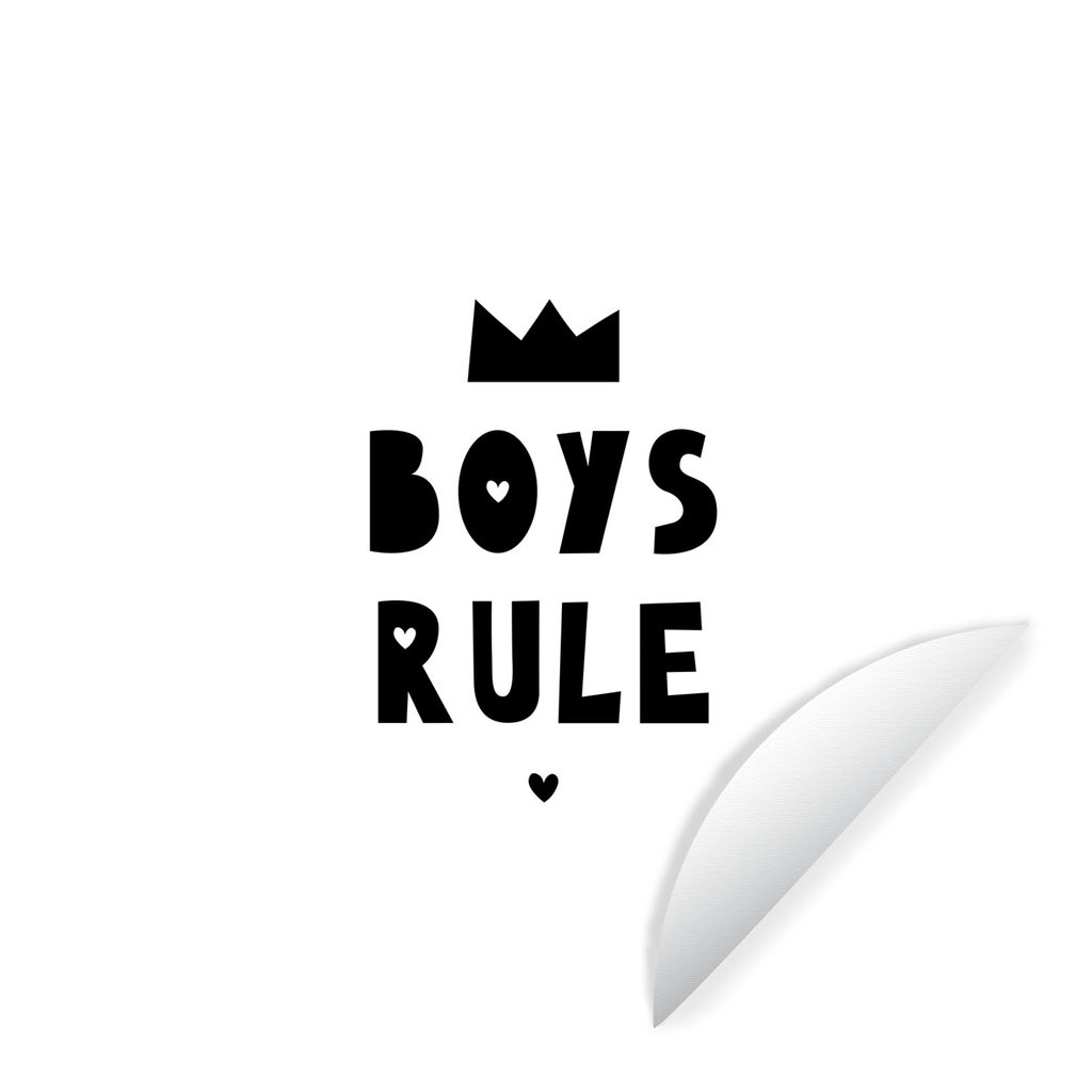 MuchoWow Runde Wandtattoo - Wandsticker Tapete Aufkleber Jungen regieren - Zitate - Sprichwörter - Kinder - Jungen Ø 80 cm Selbstklebend und Re...