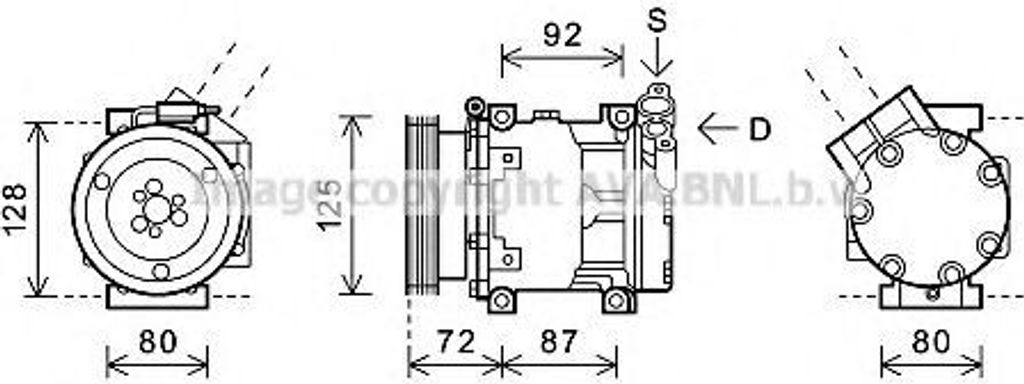 PRASCO RTAK479 SD7V16 Klimaanlage Klimakompressor R134a für RENAULT CLIO II (BB0/1/2, CB0/1/2) Duster (HS) Thalia I (LB) LOGAN I Kombi (KS) THALIA II