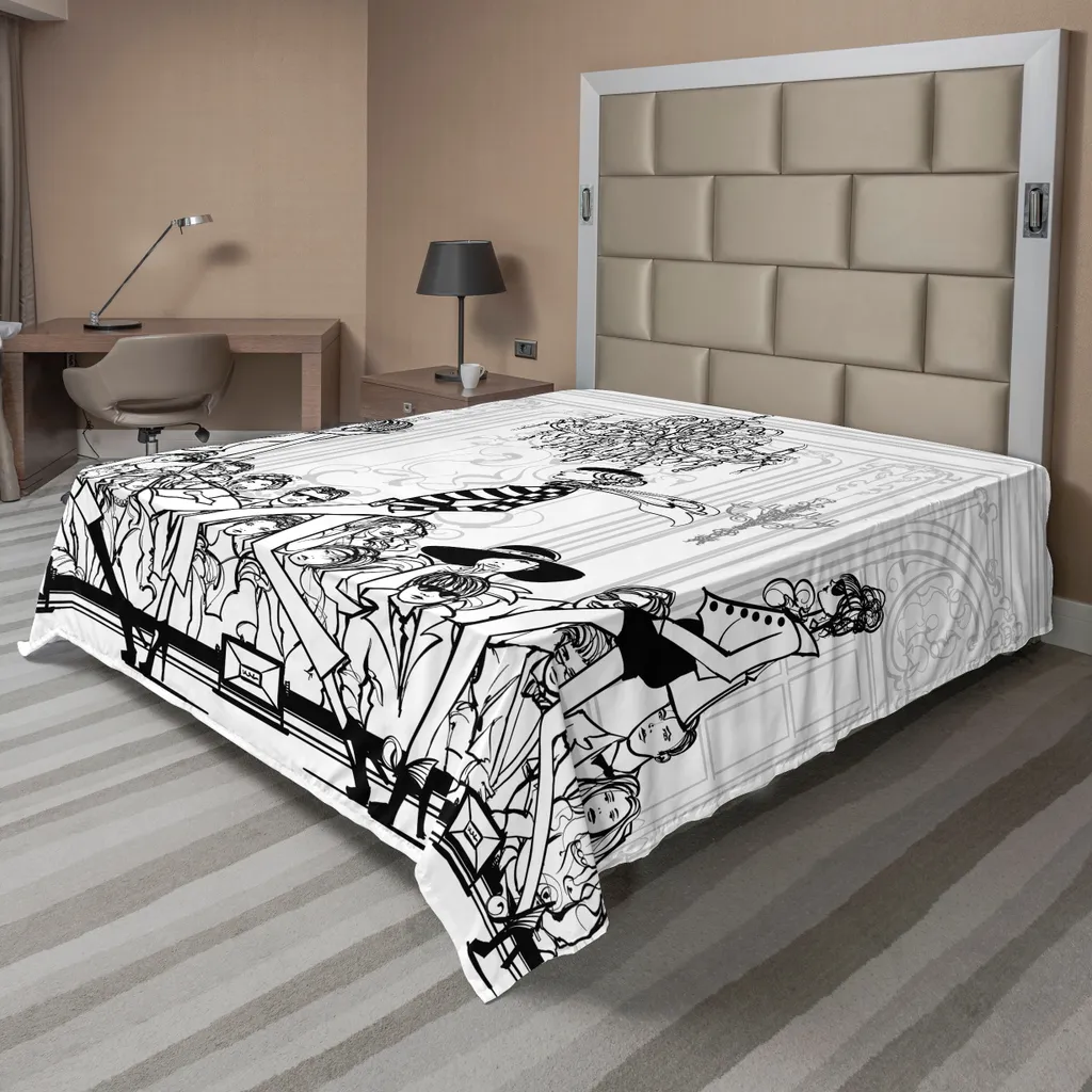 Drap plat anti-plis motif défilé de mode textile doux et confortable