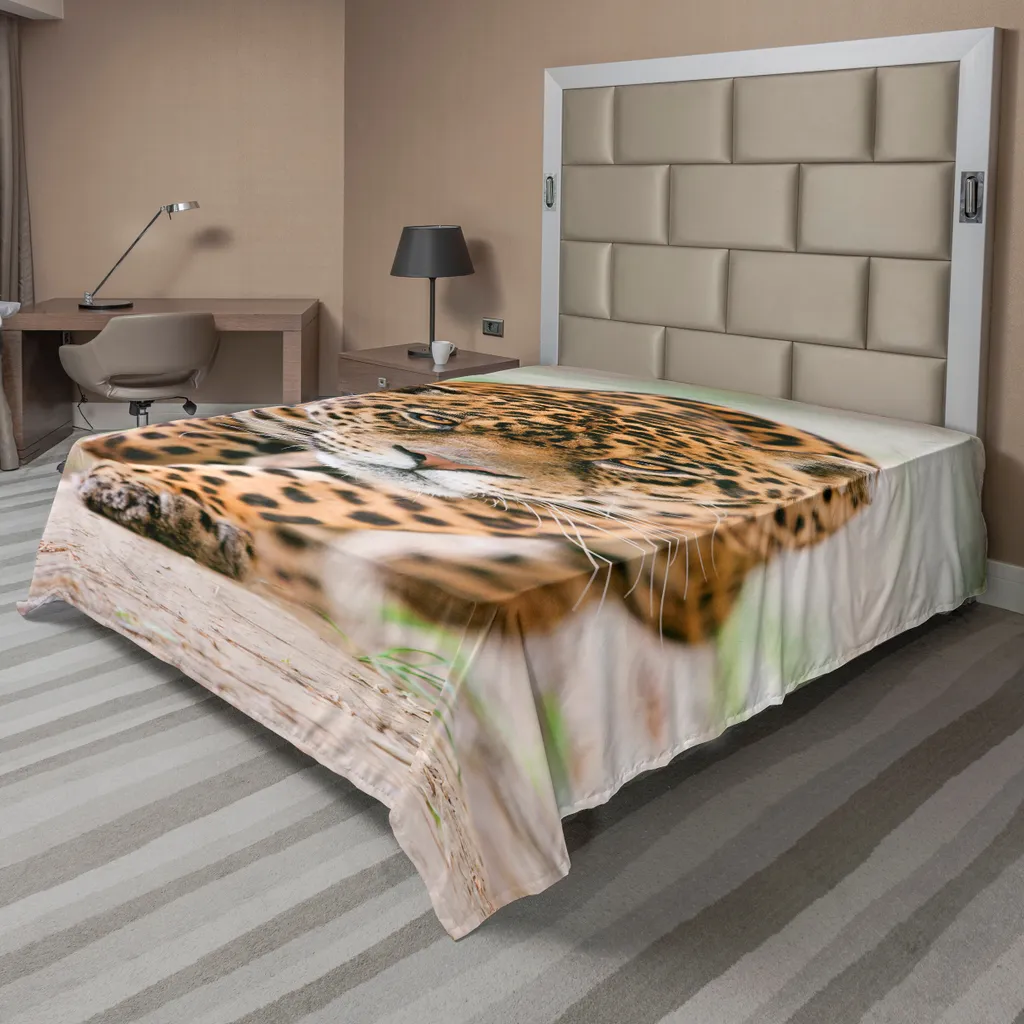 Grand drap de lit safari 266x260 cm pour chambre thème animaux jungle