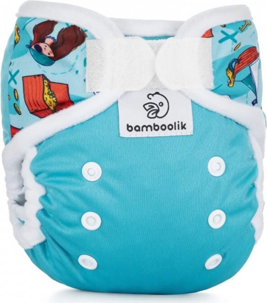 Bamboolik Newborn Windelüberhose MiniMimi Blau+Piraten