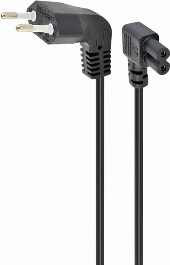 gembird Netzkabel (C7), Winkelstecker, 1 m