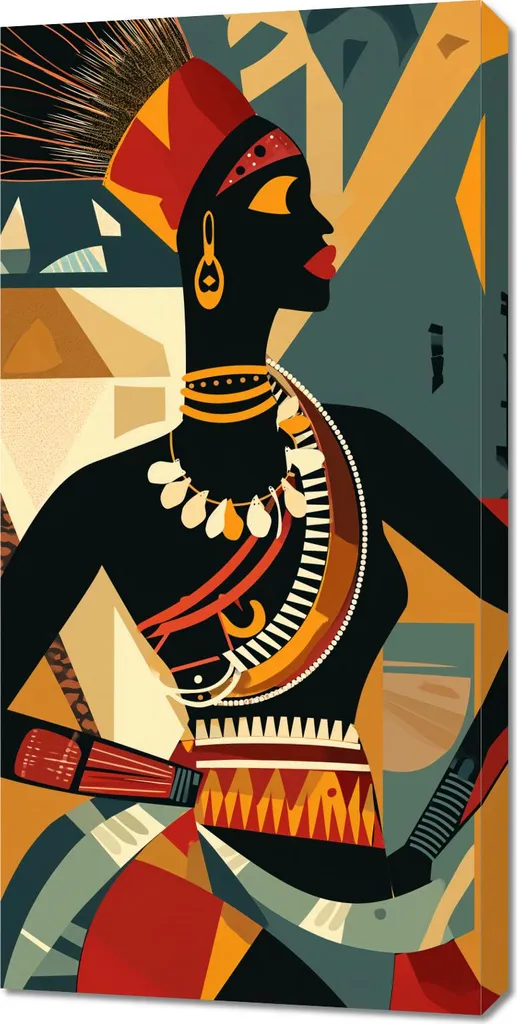 Quadro 50x100 cm Mosaico africano