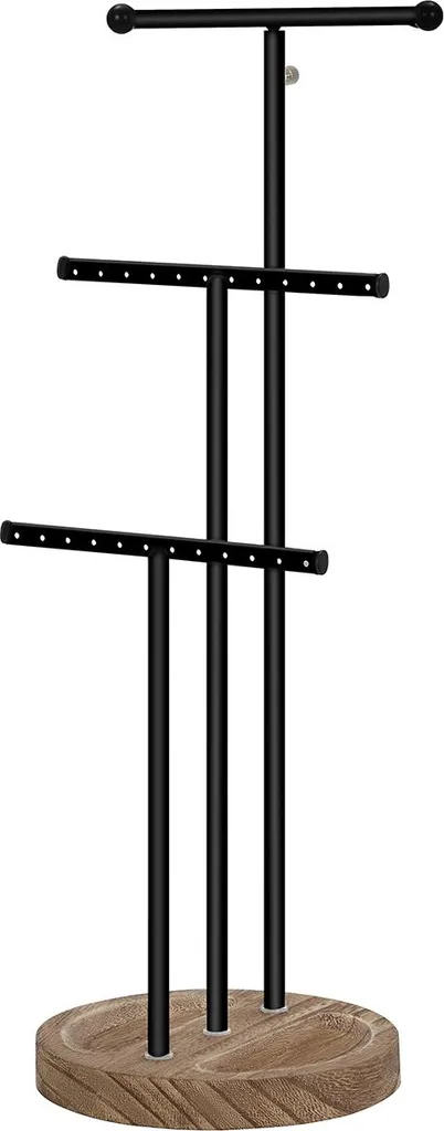 Organisateur bijoux noir pour coiffeuse - Support colliers sans nœuds