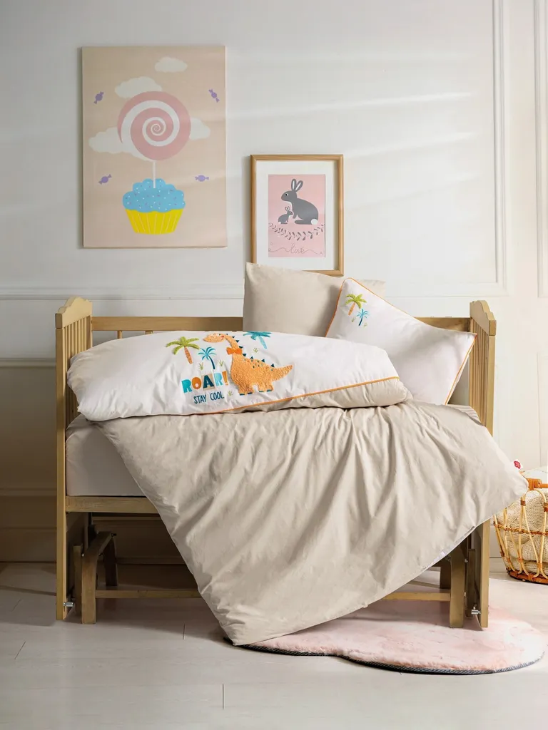 Kit Literie Bébé pour Lit à Barreaux Kiddo Crème L'Essentiel 100x150 cm