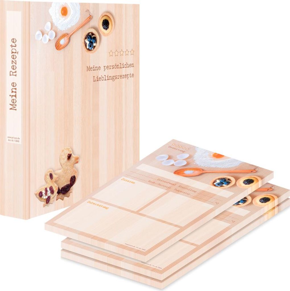 PRICARO Rezeptordner mit Rezeptblock "Backen", A5