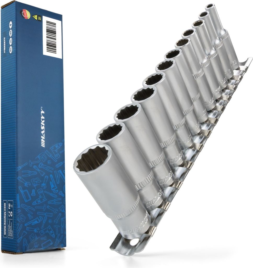HASKYY Zoll Steckschlüsselsatz 12-tlg. 5/32"-9/16" SAE Stecknüsse 1/4" Antrieb US-Car Werkzeug