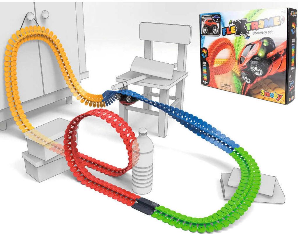 Smoby FleXtreme Starter-Set Autorennbahn - 184 bunte Produktbild 15