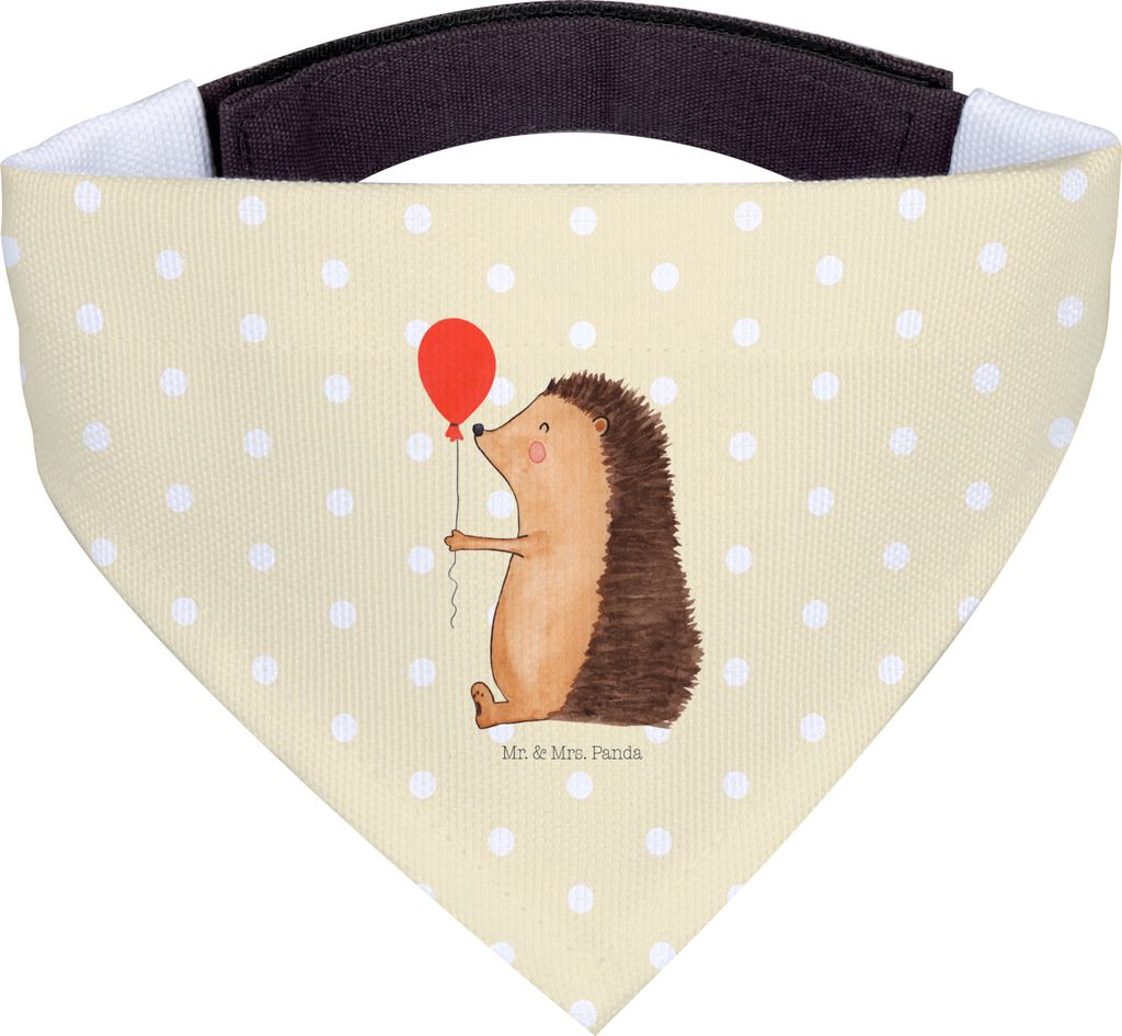 Mr. & Mrs. Panda Hunde-Halstuch Igel Luftballon - Gelb Pastell - Geschenk, Halstuch, Für Hunde, Geburtstag, Happy Birthday, Geburtstagskind, Hunde...