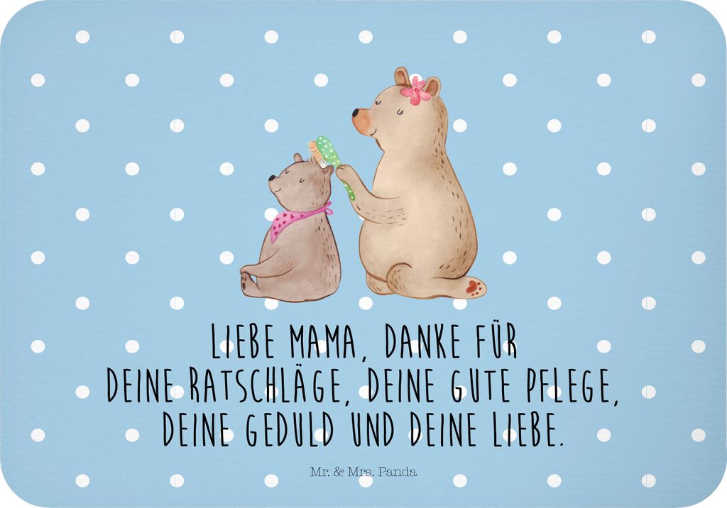 Mr. & Mrs. Panda magnet Bär Kind - Blau Pastell - Geschenk, Mutter, Mama, Bruder, whiteboardmagnet, zettelhalter, Muttertag, rechteckmagnet, Kühl...