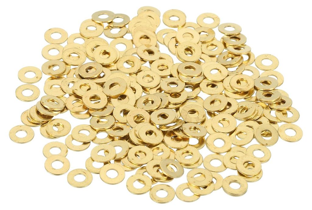 Packung mit 220 Messing-Dichtungsringen M2, sortiert, 2 mm Innendurchmesser, 5 mm Außendurchmesser, 0,4 mm Dicke, für Maschinenreparaturen