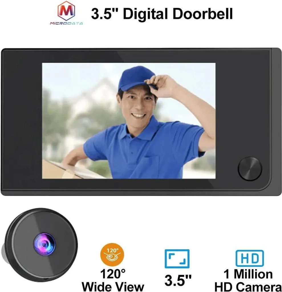 Caméra Judas de porte écran 8,9 cm 1MP HD 120° Smart Mini Blanc - Version