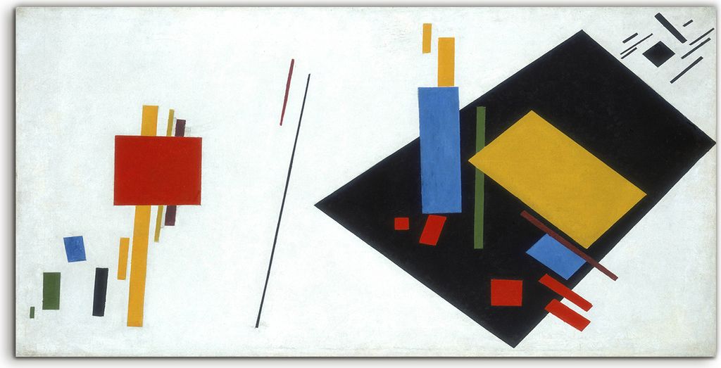 Coloray Spritzschutz aus Glas 120x60 Wandkunst Küchenrückwand Deko Suprematismus Kasimir Malewitsch