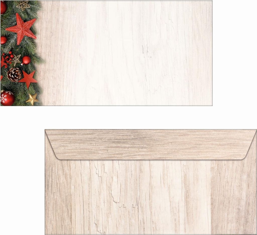 Weihnachtsumschlag DIN lang 90g 50 Stück Chalet Style Packung mit 4 Stück