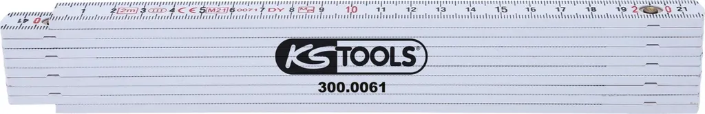 KS Tools 300.0061 Mètre pliant 2m en bois - Double graduation et précision