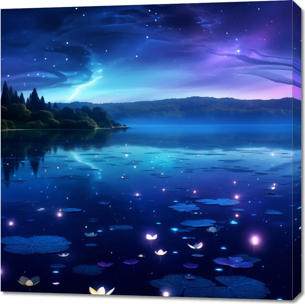 Tableau Carré Image 90 x 90 cm Le Murmure des Lucioles Déco Murale