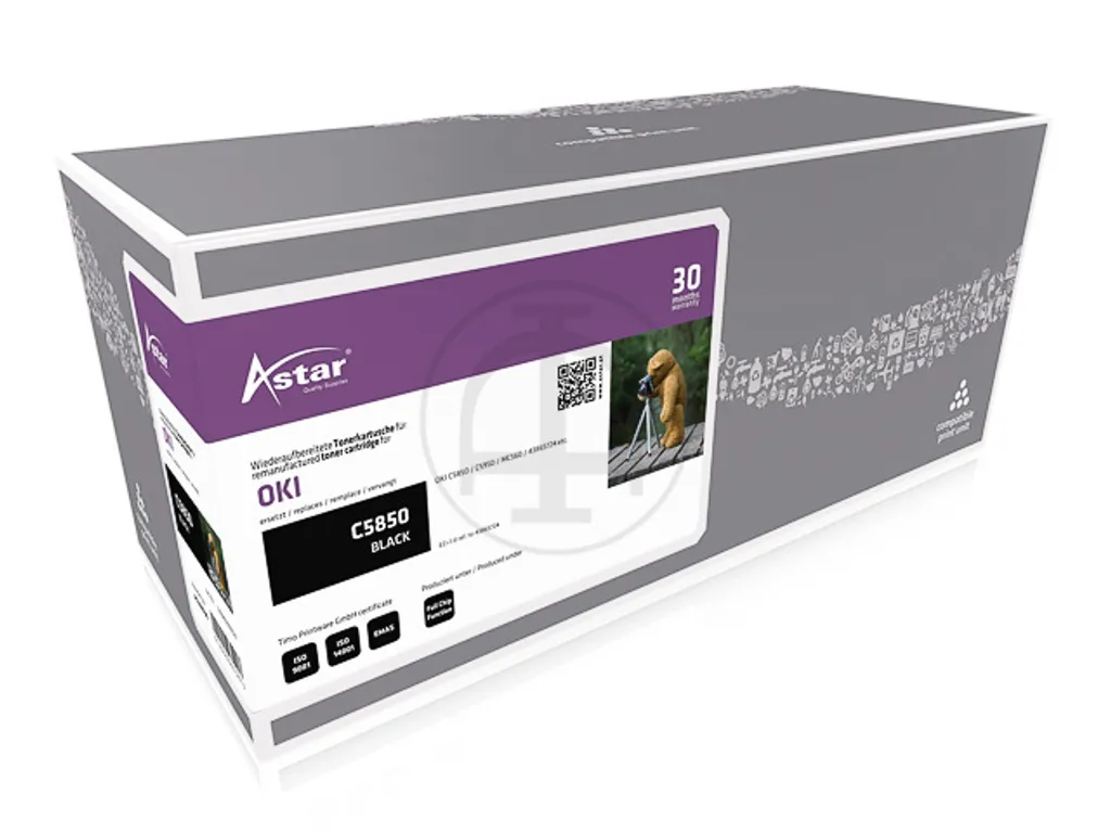 Toner Nero As20030 Astar per Oki C5850 C5950 - 43865724 8K Pagine
