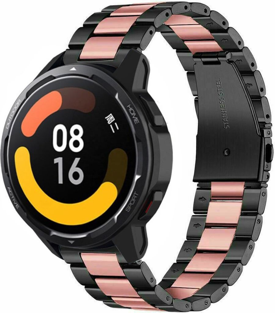 Strap-it Stahlarmband - Kompatibel mit Xiaomi Watch S1 Armband Ersatzarmband Edelstahl - Gliederarmband mit Faltschließe - Hochwertiges Material -...