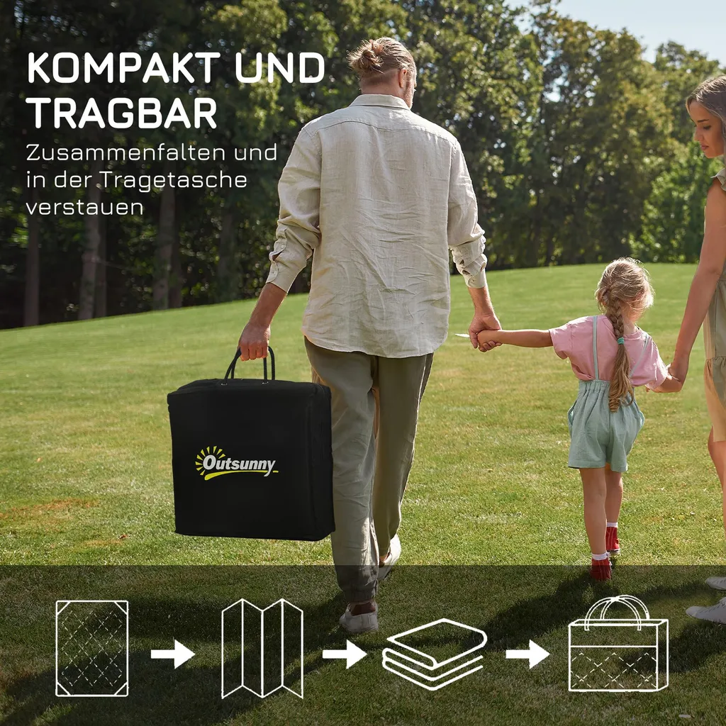 Grand tapis de camping réversible et imperméable avec sac de voyage - 4