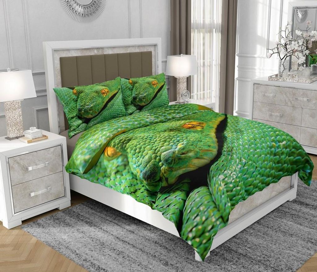 Bettwäsche 200x220 cm + 2x70x80 cm, 3-teilig, 100% Baumwolle, Satin, Reißverschluss, Bunt - SOVIO | So.Z0036