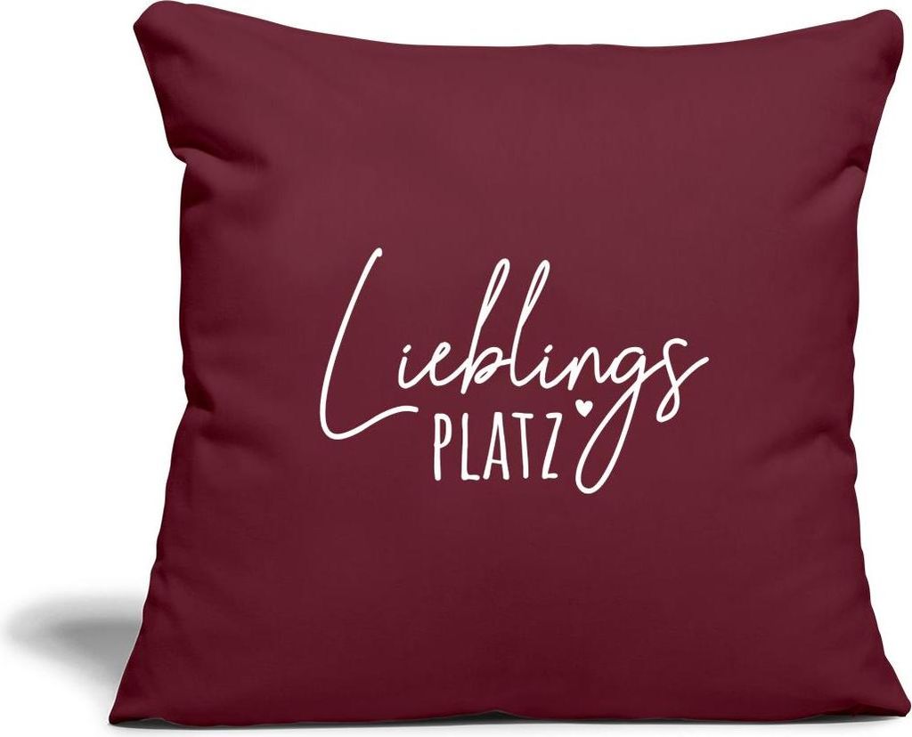 Spreadshirt Lieblingsplatz Couch Geschenk Kissenbezug 45x45 cm, One size, Burgunderrot
