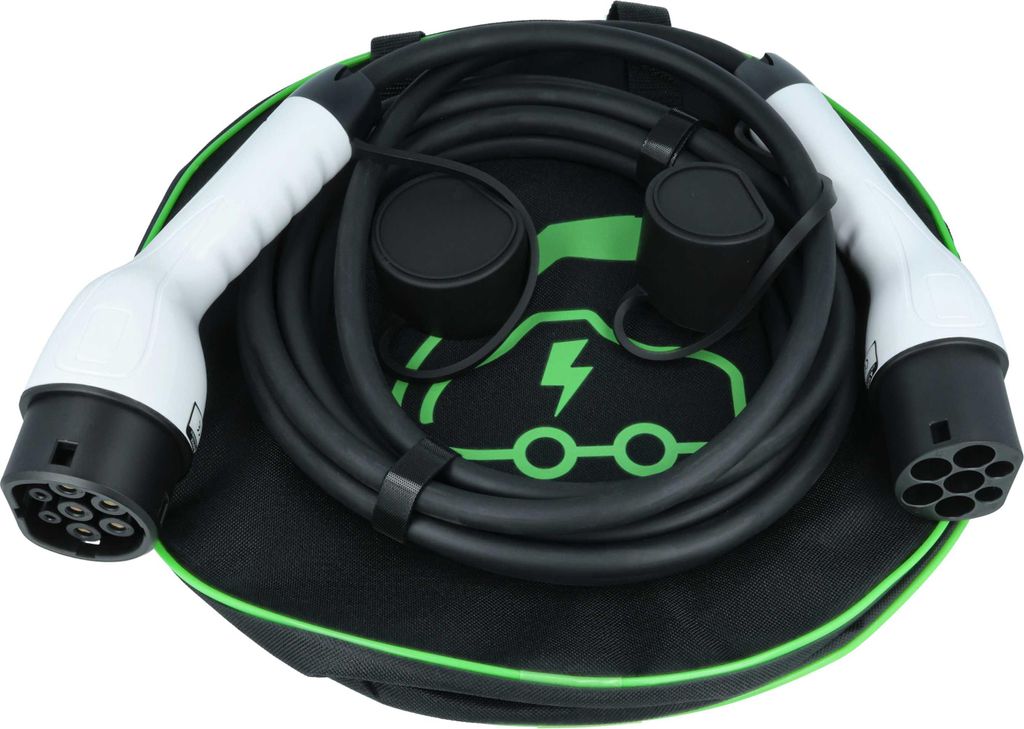 vhbw Typ 2 Ladekabel 11 kW 16 A 3-phasig 5 m für E-Auto - Kabel für Wallbox & Ladestation