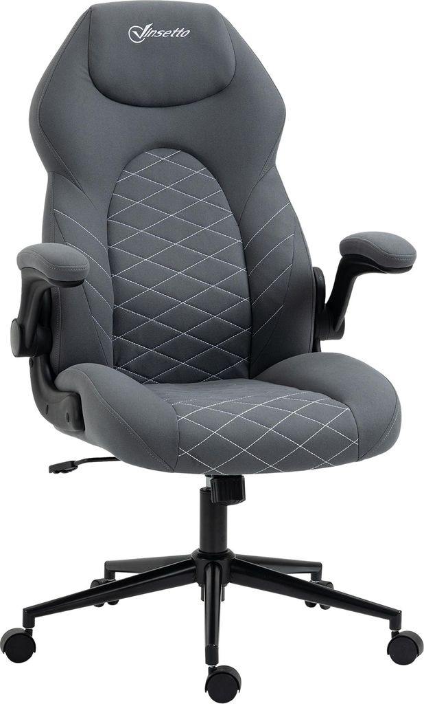 Fortuna Lai Ergonomischer Bürostuhl, Schreibtischstuhl mit Wippfunktion, verstellbaren Armlehnen und weichem Kissen, Drehstuhl für Büro & Homeof...