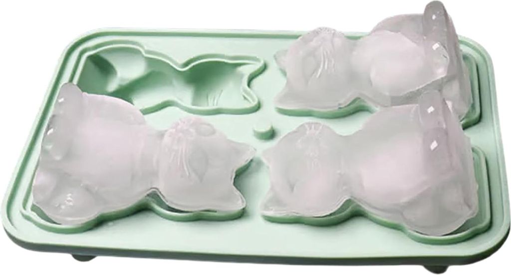 Eiswürfelform in Form einer Französischen Bulldogge: Flexible Silikonform mit Sicherheitsdeckel, originelle Tierform, 3D-Eiswürfelbereiter für ...