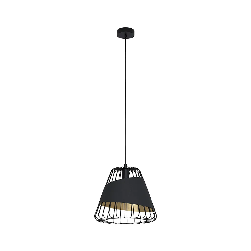 Eglo AUSTELL 49446 Lampadario Design Industriale Oro Nero E27 36cm