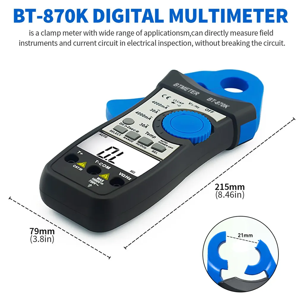 Multimètre pince ampèremétrique digitale avec écran LCD rétroéclairé - 4