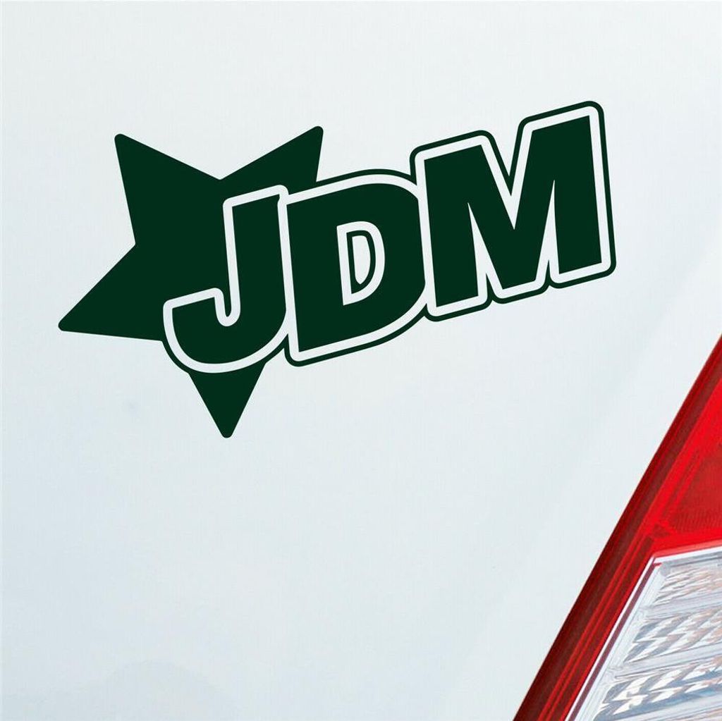 Auto Aufkleber JDM Stern Tuning Star 12x7 cm Dunkelgrün Sticker Heckscheibenaufkleber