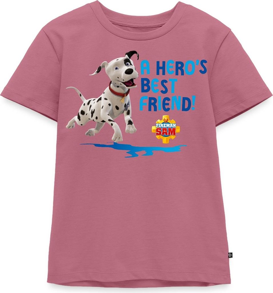 Spreadshirt Feuerwehrmann Sam Dalmatiner Schnuffi Süß Kinder Premium T-Shirt, 110/116 (4 Jahre), Mauve