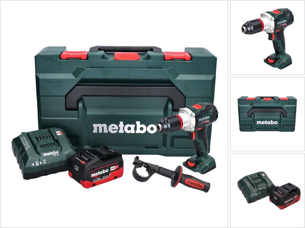 Metabo BS 18 LTX BL I Akku Bohrschrauber 18 V 130 Nm + 1x Akku 5,5 Ah + Ladegerät + metaBOX