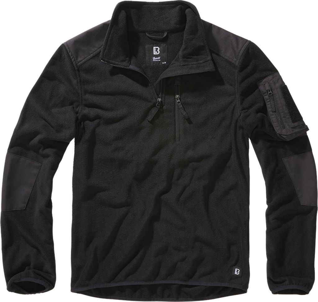 Brandit BD4037 | Fleece Troyer Ripstop S bis 7XL - Farbe: Black - Größe: M