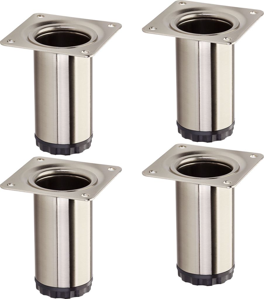 4 Stück Möbelfüße BRAVO Höhe 80 mm (+ 10 mm) Ø 40 mm Produktbild 