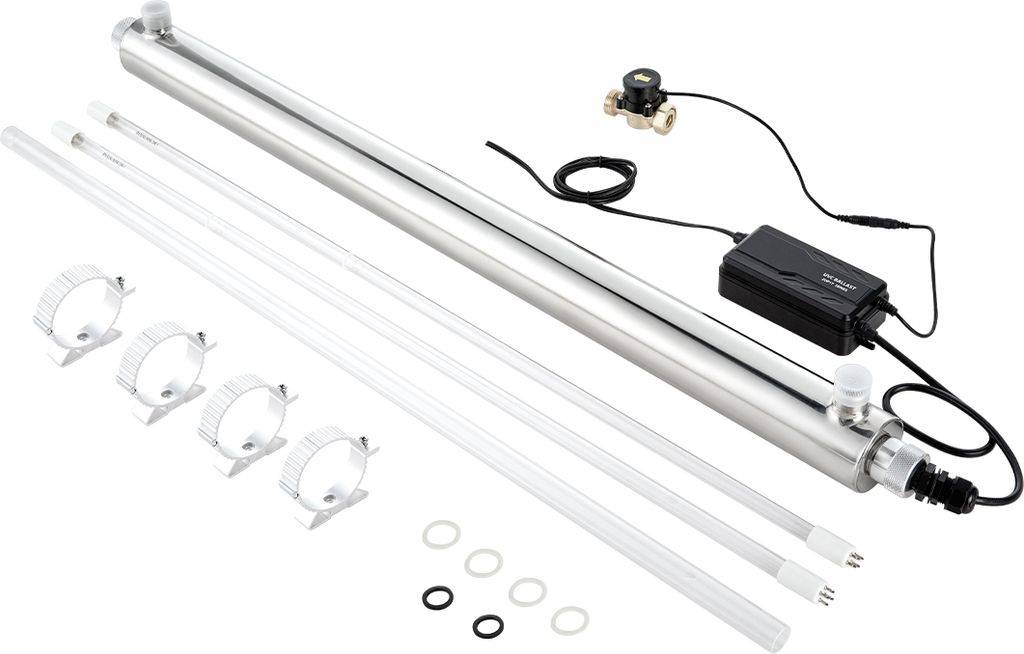 VEVOR UV-Wasserreiniger 56 W 45,4 L/min vielseitiger Ultraviolett-Wasserreinigerfilter mit Edelstahlgehäuse, UV-Wasserfilter